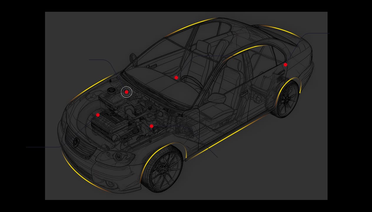 Car with interactive filter points